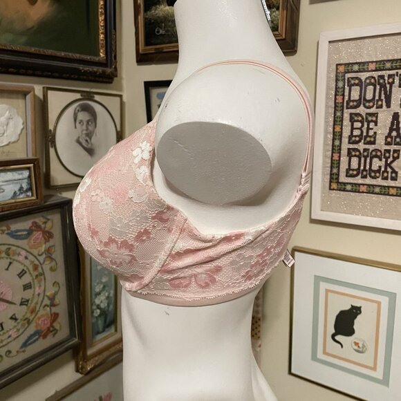 Body by Victoria Pink Lace Perfect Shape Lightly Lined Underwire Bra Size 34D - Picture 2 of 5